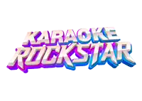 a karaoke rockstar logo with a lightning bolt on it
