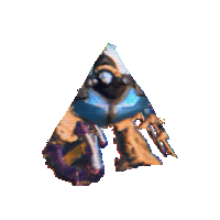 a computer generated image of a triangle with a purple and blue background