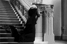 Betty Davis Staircase GIF - Betty Davis Staircase Black And White GIFs