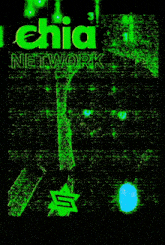 a green and black background with the words chia network