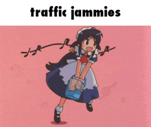 a picture of a maid with the words traffic jammies