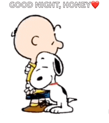 Snoopy Hug Charlie Brown GIF
