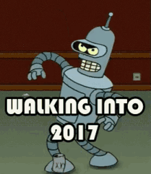 2017 GIF - 2017 Walking Into2017 Futurama GIFs