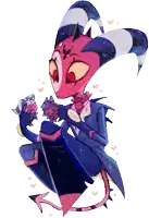 a cartoon drawing of a devil in a tuxedo and bow tie