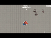 a video game with a wave of enemies left and a score of 0