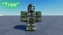 a robot with the word tree written on the top of it