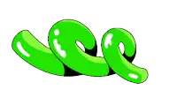 a cartoon of a green snake with white spots on it