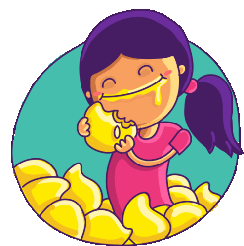 Girl Eating Mangos Sticker - L3india Girl Cute Stickers