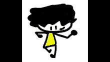 a black and yellow drawing of a person with a microphone on a white background .