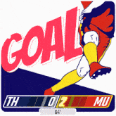 a soccer player is kicking a ball and the score is 62 to 64