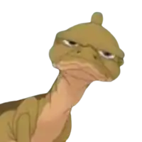 a cartoon dinosaur with a hat on its head