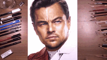 a drawing of a man with a pencil eraser that says prismacolor on it