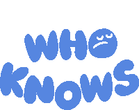 Who Knows Who Knows In Blue Bubble Letters Sticker - Who Knows Who Knows In Blue Bubble Letters No Idea Stickers