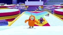 two cartoon characters are playing a video game and one has a heart on his hat