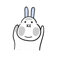 a cartoon drawing of a rabbit being held by a person .