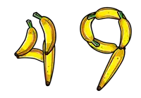 a bunch of bananas shaped like the number 49