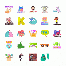 a bunch of stickers with one that says cool on it