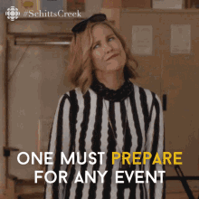One Must Prepare For Any Event Moira GIF - One Must Prepare For Any Event Moira Moira Rose GIFs