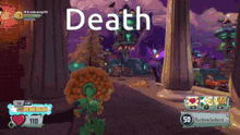 a screenshot of a video game with the word death on the bottom