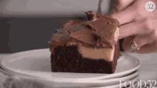 Square Cake Chocolate Cake GIF - Square Cake Chocolate Cake Plating GIFs