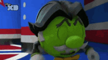 a green cartoon character with a mustache and a bow tie .