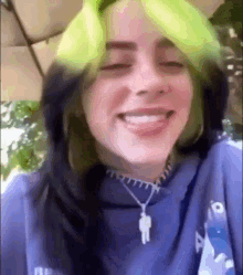 Billie Green Hair Billie Eilish GIF - Billie Green Hair Billie Eilish Billie Cute GIFs