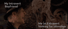 a picture of a man with the caption my introvert boyfriend