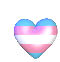 a transgender heart with blue pink and white stripes on a white background