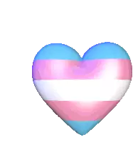 a transgender heart with blue pink and white stripes on a white background