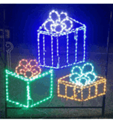 Outside Christmas Decorations Wire Frames With Led Lights GIF - Outside Christmas Decorations Wire Frames With Led Lights GIFs