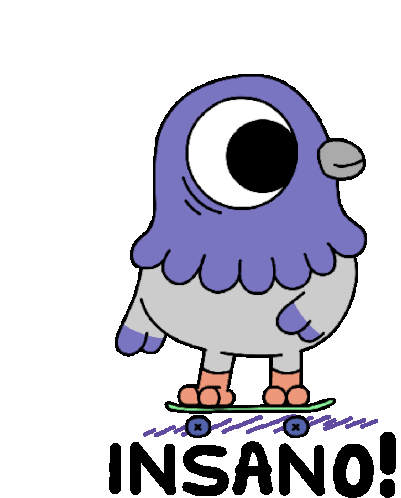 Pigeon Doing Skateboard Trick Says Insane In Portuguese Sticker - Bro Pigeon Skateboard Insano Stickers