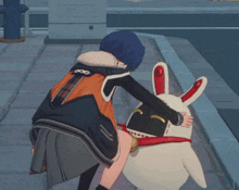 a cartoon character with a hoodie that says dog on it