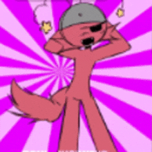 a cartoon character wearing a helmet and sunglasses