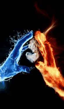 amor fire ice hands heart
