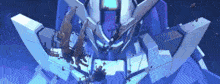 a close up of a robot 's head with a blue sky in the background .