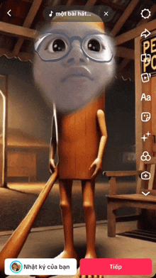 a cartoon character with glasses and a hat is on a phone