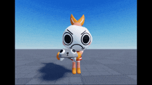 a cartoon character with an angry face is holding a toy dog