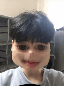 a person with a very big face and a very large nose
