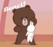 Benci Benci Benci GIF - Brown And Cony Punch Benci GIFs