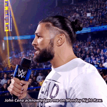 Roman Reigns John Cena Acknowledged Me GIF - Roman Reigns John Cena Acknowledged Me On Monday Night Raw GIFs