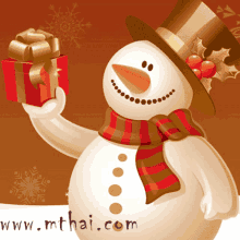 Happy New Year Snowman GIF - Happy New Year Snowman Gift Box GIFs