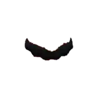a black mustache on a white background that looks like a bat