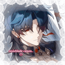 a drawing of a boy with the name rosieblade canon on the bottom