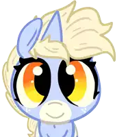 a cartoon drawing of a pony with a sad look on its face