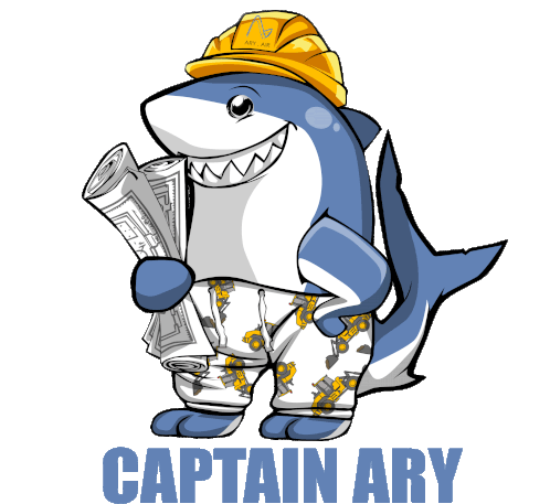 Captain Ary Shark Sticker - Captain Ary Shark Hard Hat Stickers