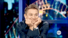 jeremy renner being cute perky perked up
