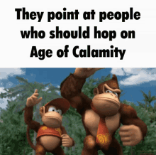 Age Of Calamity Hop On Age Of Calamity GIF - Age Of Calamity Hop On Age Of Calamity Donkey Kong GIFs