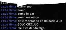 a screenshot of a conversation with hima and hermano