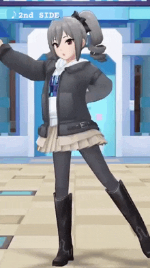 a girl is dancing in a video game and the 2nd side is displayed