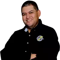 a man wearing a black shirt that says dj brown
